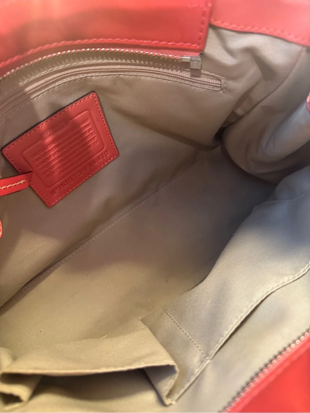 Coach Patent Signature Tote in Orange Patent